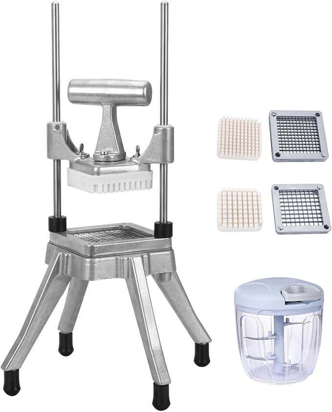 BotaBay Commercial Vegetable Chopper & Food Dicer, Heavy Duty Vegetable Cutter with 1/4" & 3/8" Stainless Steel Blades, Manual Onion Potato Pepper Dicer for Restaurant Kitchen Food Prep