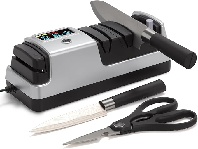 Professional Electric Knife Sharpener, 3-Stage, 100% Diamond Abrasive