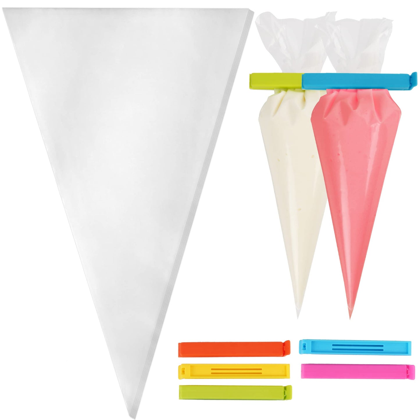LotFancy 24 Inch Extra Large Piping Bags Disposable, 100pcs Icing Bags