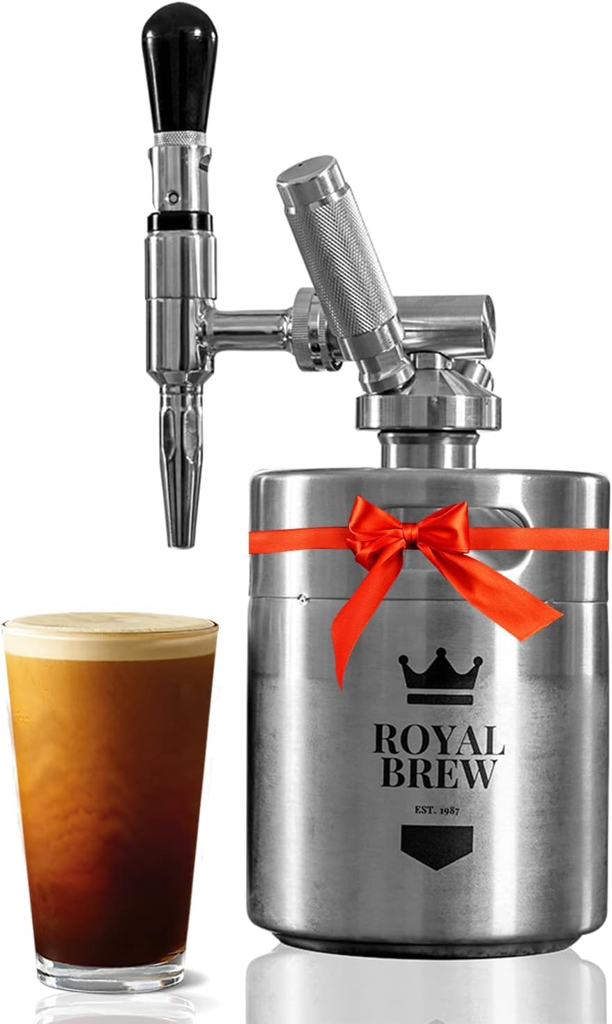 Royal Brew Nitro Cold Brew Coffee Maker, 64 oz Home Keg Black