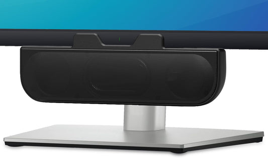 Computer Speakers for Desktop PC, Monitor Speakers, USB Plug-in, Wired, External Speaker for Laptop, Small Computer Soundbar for PC, with Loud Sound, Deep Bass, USB-C Adapter, Easily Clamp to Monitor
