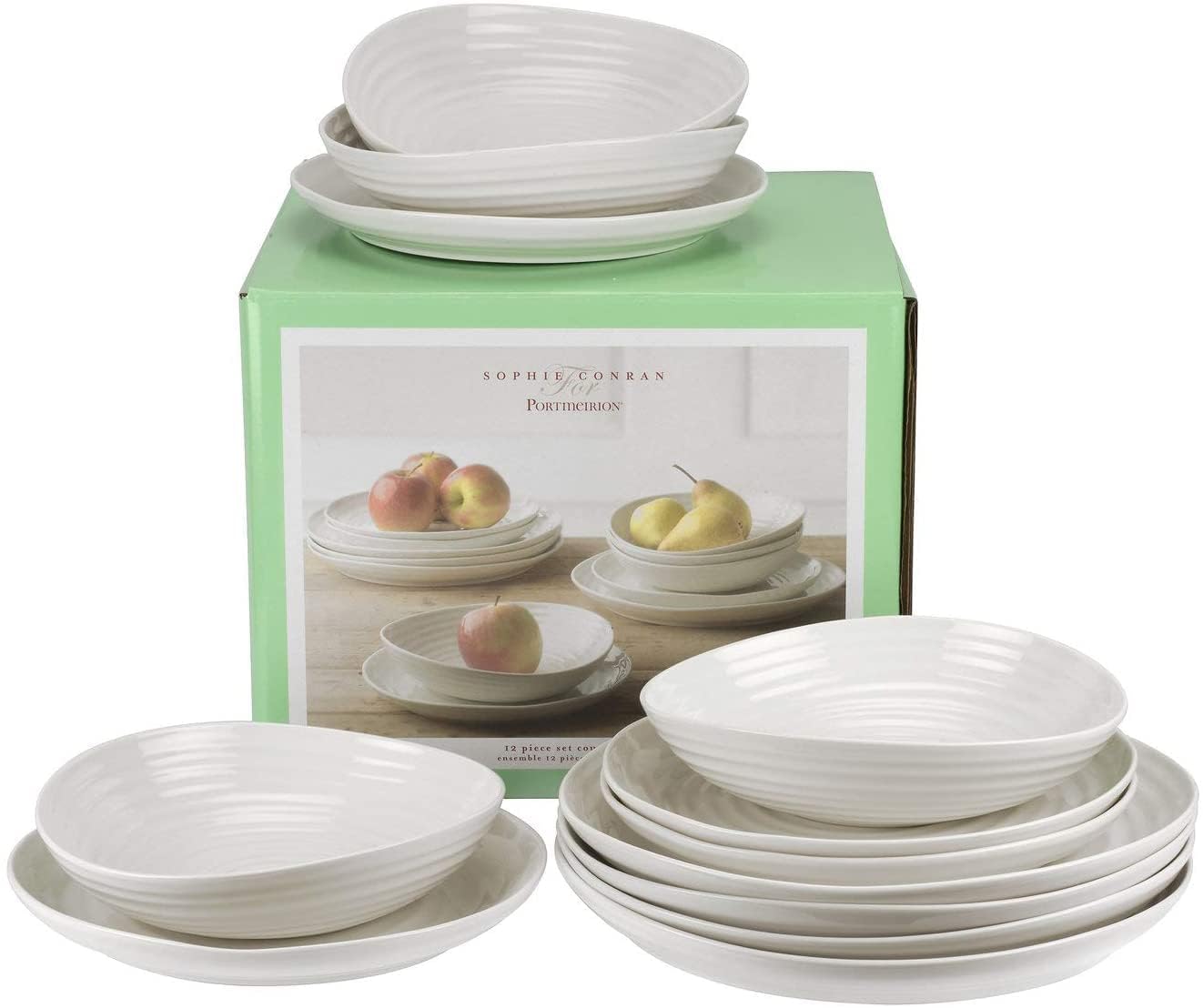 Portmeirion Sophie Conran White Coupe 12-Piece Dinnerware Set