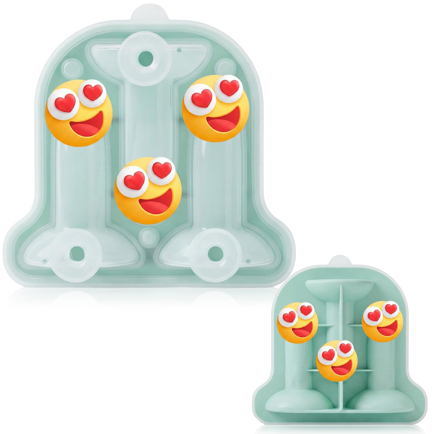 Hoolerry Ice Cube Molds Cube Trays Fun Shape Silicone, Blue, Multi-size