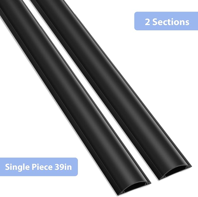 Cord Cover Floor 6.6ft, Large Capacity Floor Cable Cover, Hard PVC Cord Hider