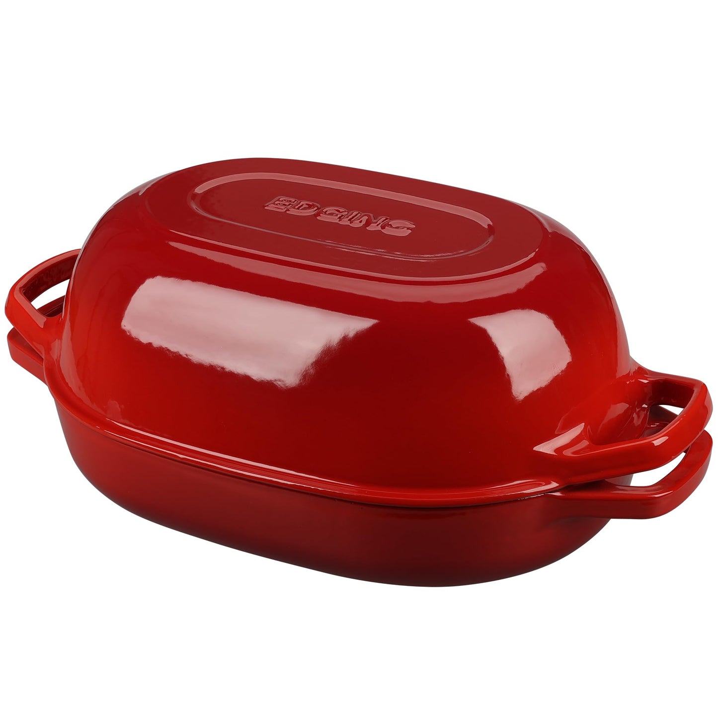 EDGING CASTING Enameled Cast Iron Oval Dutch Oven Pot with Lid, Dutch Oven for Sourdough Bread Baking, Bread Oven, Bread Dutch Oven, Oval Bread Pan, 5qt, Lake Blue