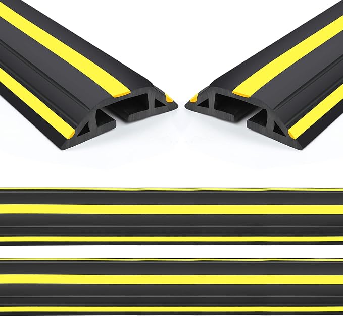 Eapele 10 ft Floor Cable Cover Protector, Heavy Duty PVC Duct Easy to Unroll