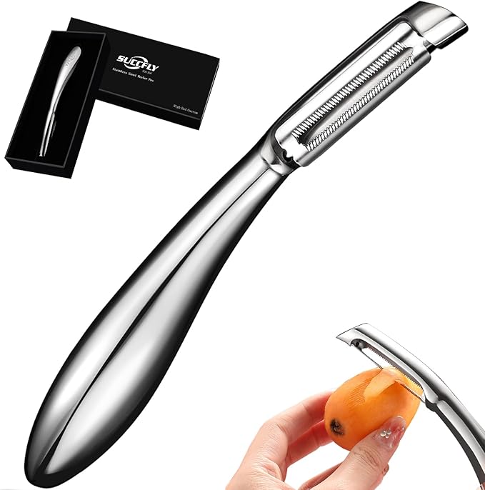 SUCCFLY Stainless Steel Vegetable Peeler Set, Premium Veggie Fruit Peeler