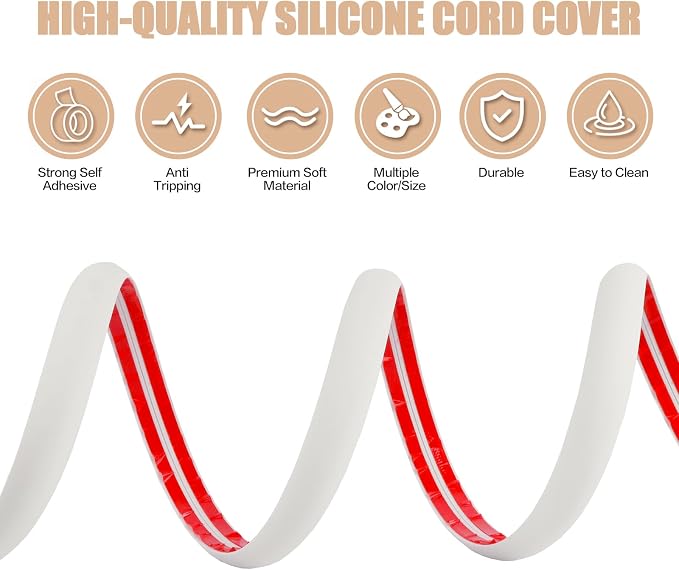 Floor Cord Cover Cable Cavity Self Adhesive Cord Hider Floor 10FT Floor Cable