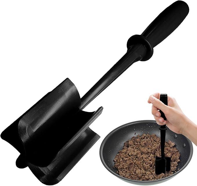 Auvotuis Meat Masher, Red, 5 Curve Blade