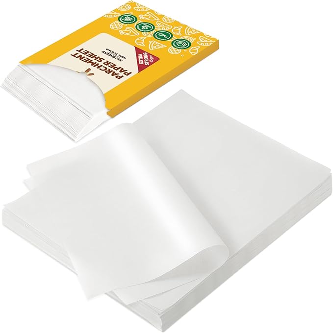Katbite 200Pcs 9x13 inch Heavy Duty Parchment Paper Sheets, Precut Parchment Paper for Quarter Sheet Pans Liners, Baking Cookies, Bread, Meat, Pizza, Toaster Oven (9"x13")