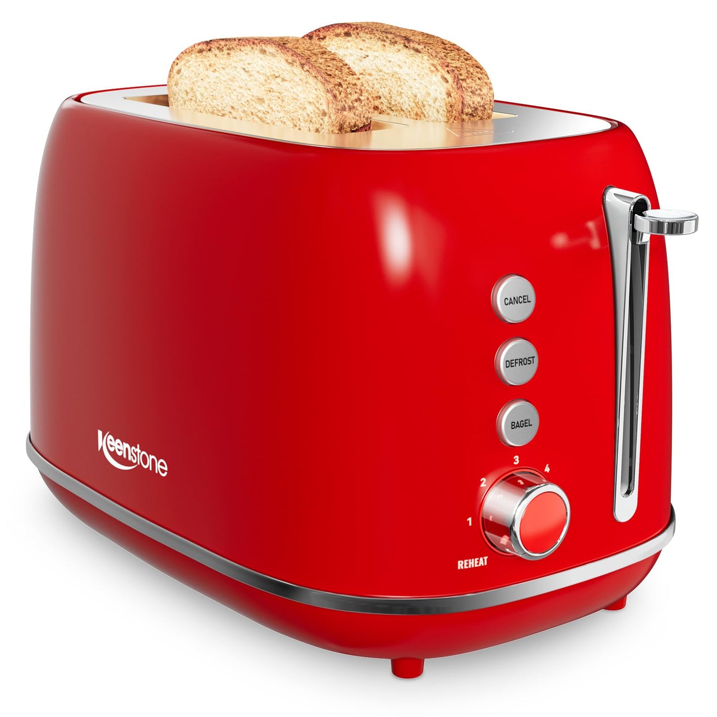 2 Slice Retro Stainless Steel Toaster with Bagel, Cancel, Defrost Function and 6 Bread Shade Settings Bread Toaster, Extra Wide Slot and Removable Crumb Tray (Black)