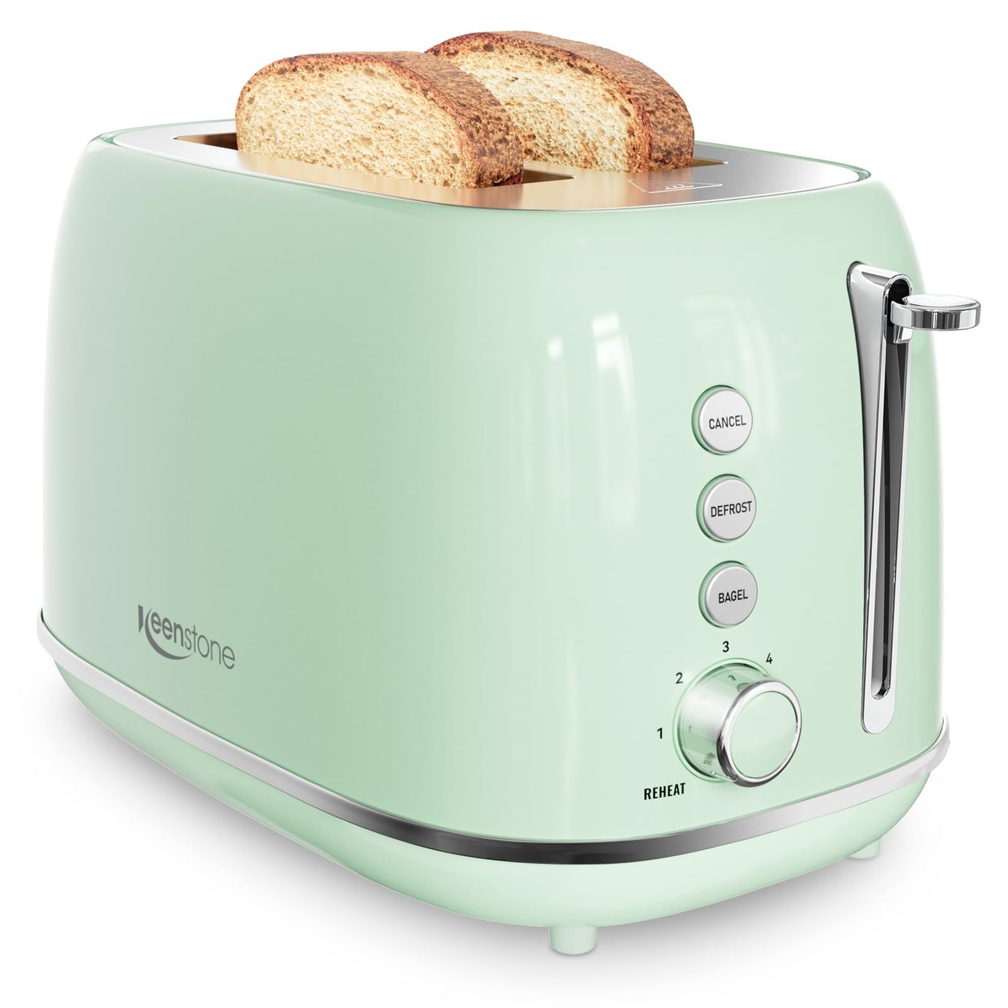 2 Slice Retro Stainless Steel Toaster with Bagel, Cancel, Defrost Function and 6 Bread Shade Settings Bread Toaster, Extra Wide Slot and Removable Crumb Tray (Black)