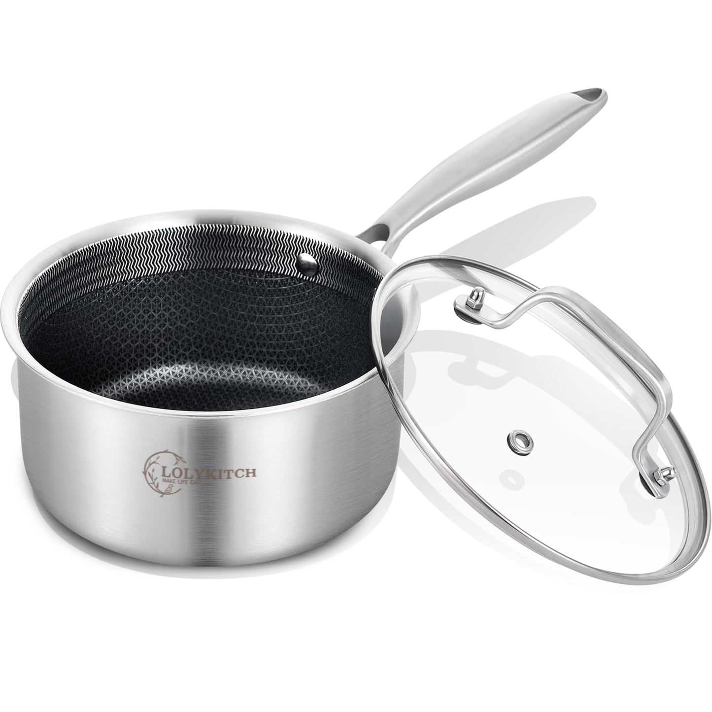 LOLYKITCH Hybrid Non-Stick Saucepan Set of 2 | 1.5QT & 2.5QT Sauce Pots