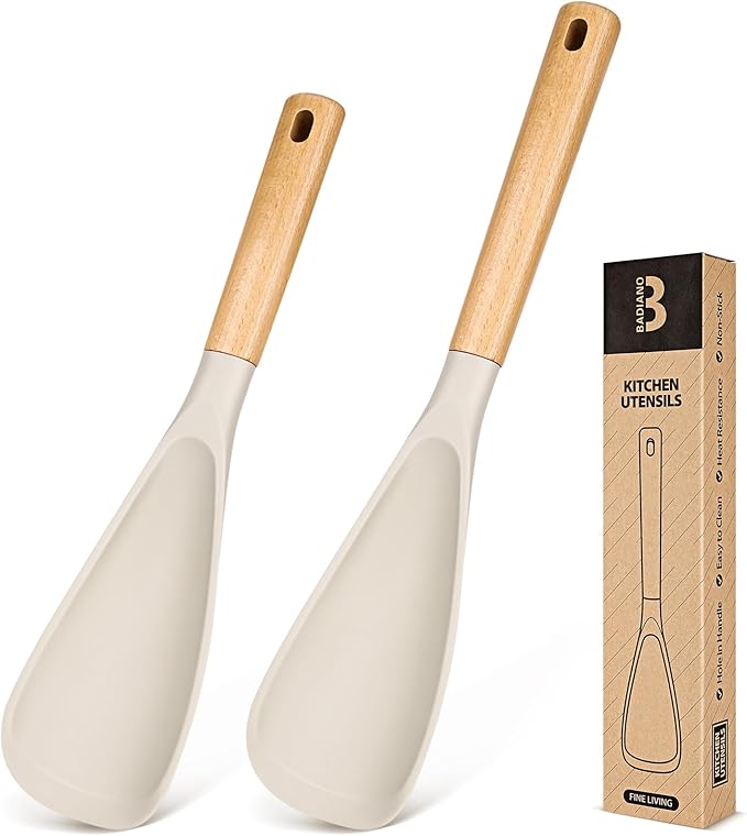 Badiano Multifunction Cooking Spoon for Nonstick Cookware,11.4"&13.4",Khaki