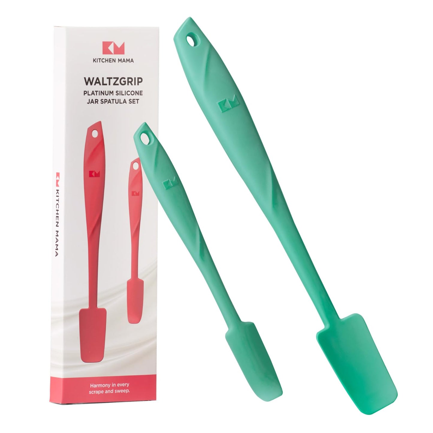 Kitchen Mama WaltzGrip Platinum Silicone Jar & Can Spatula Set, Yellow