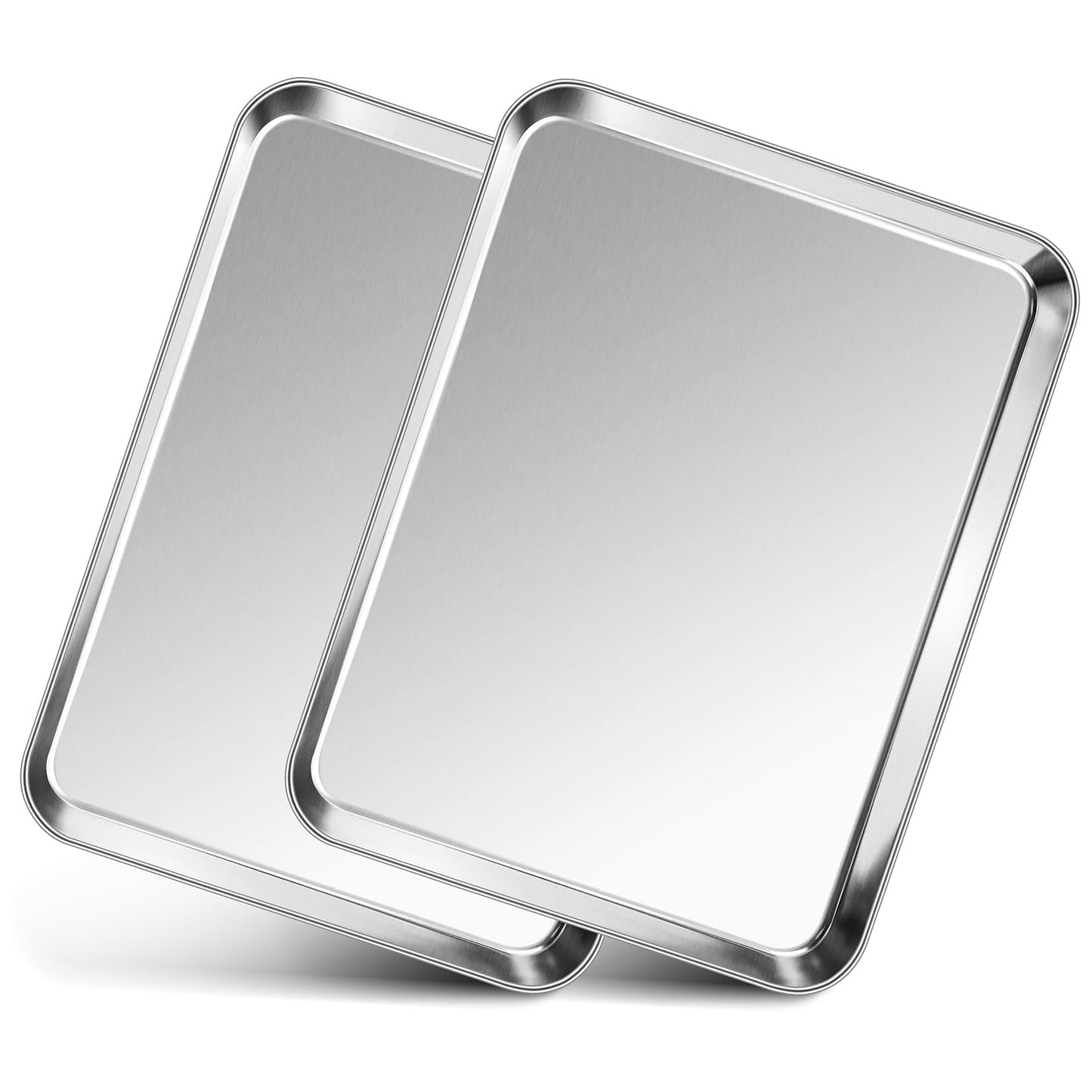 P&P CHEF Baking Sheet Pan, Stainless Steel Cookie Sheet, 12.5 Inch & 2 Pcs