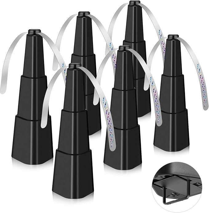 AMIAEDU Fly Fans for Tables, Fly Repellent Fan for Indoor/Outdoor, Food Fans to Keep Flies Away for Party, BBQ, Home, Picnics, Travel, Portable and Easy Use 6 Pack (Black)