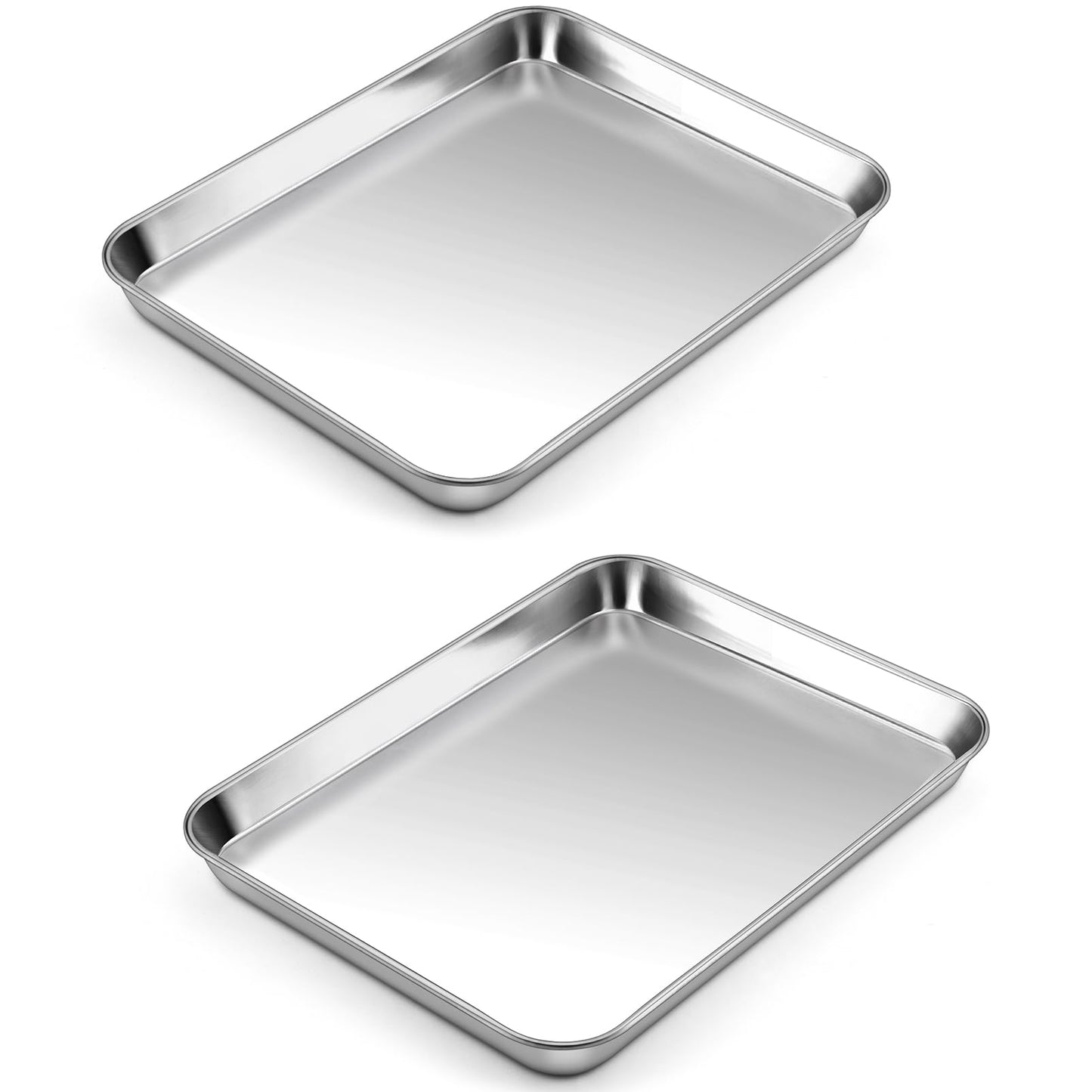 P&P CHEF Baking Sheet Pan, Stainless Steel Cookie Sheet, 12.5 Inch & 2 Pcs