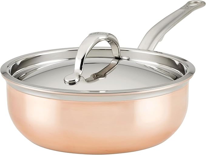 Hestan - CopperBond Collection - 100% Pure Copper Frying Pan, Induction Cooktop Compatible, 12.5-Inch