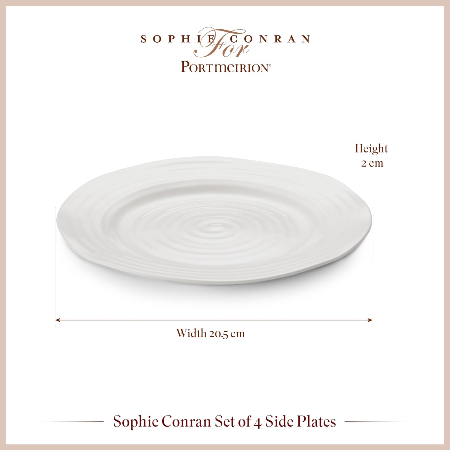 Portmeirion Sophie Conran White Salad Plate, Set of 4