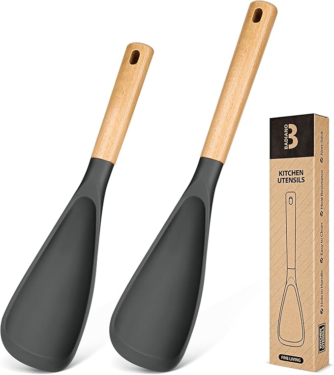 Badiano Multifunction Cooking Spoon for Nonstick Cookware,11.4"&13.4",Khaki