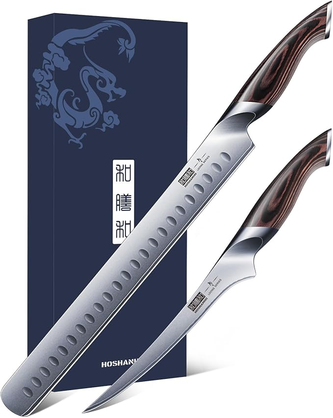 HOSHANHO Carving Knife Set 3PCS, Japanese Brisket Slicing Knife Sets