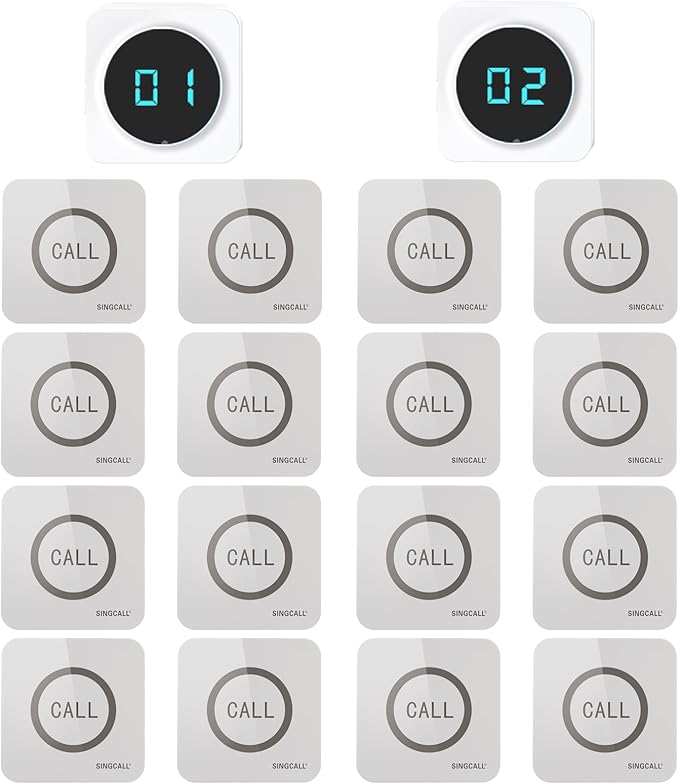 SINGCALL Restaurant Pager System Calling Receiver, Can't Be Used Alone