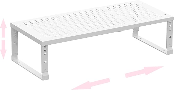 Asiingkel Metal Stackable Expandable Storage Shelf - Multi-Functional Home Storage Shelf, Suitable for Kitchen, Cabinet，Bathroom, Office, Garage, etc.（3PACKS/White/Medium
