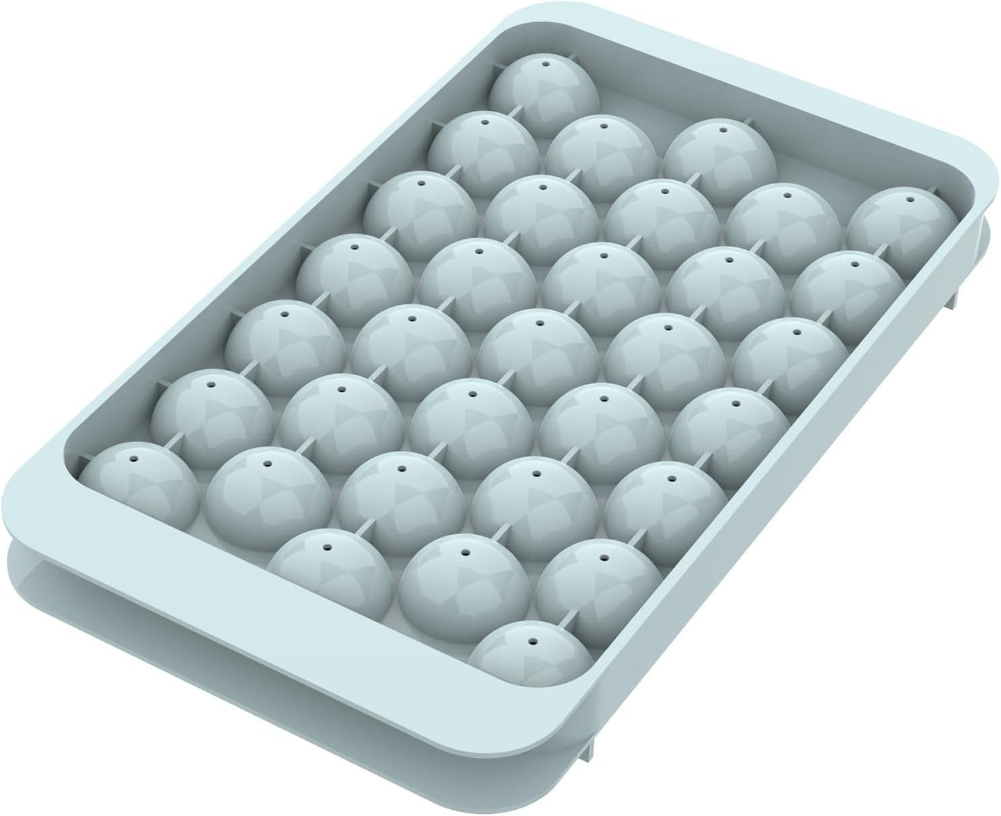 WIBIMEN Ice Cube Tray with Lid and Bin, 0.8" Round Ice Trays for Freezer