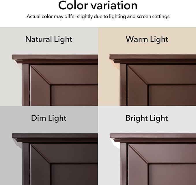 Bathroom Wall Cabinet Expresso Over Toilet Storage - 24x30 in Above Toilet Wood Medicine Cabinet with Adjustable Shelf & 2 Door Mounted Wall Cabinet