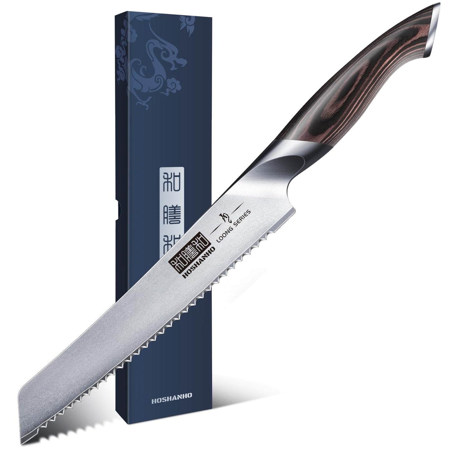 HOSHANHO Bread Knife 8 inch, Ultra Sharp Japanese Serrated Bread Knife