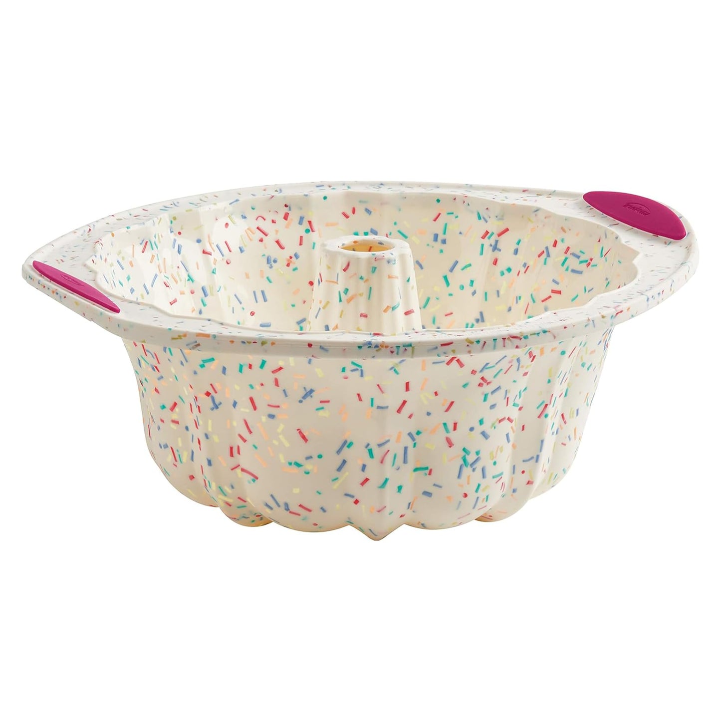 Trudeau 8x8in Confetti Silicone Cake Pan – Reinforced Hybrid of Flexible Silicone and Hard Lining for Shape Stability – Nonstick, BPA Free, Oven Safe to 428°F, and Dishwasher Safe