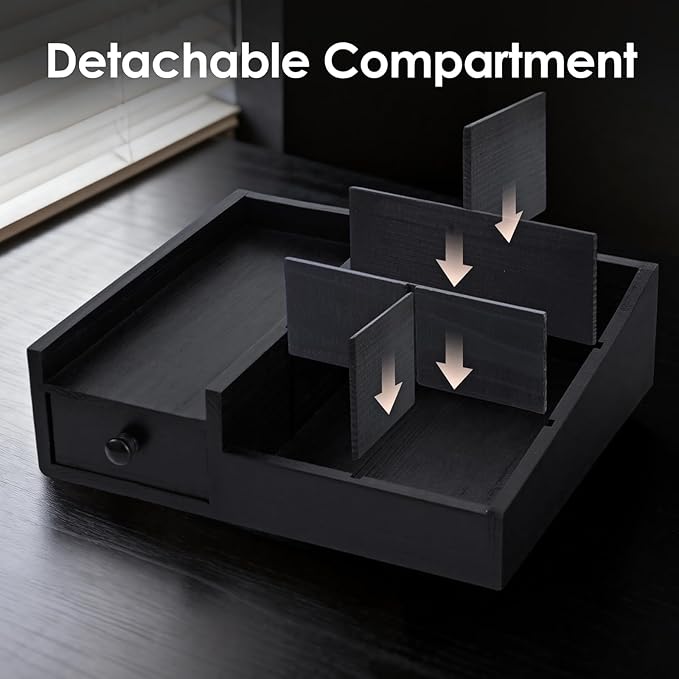 Organizer for Men,Bathroom Countertop Organizers,Perfume Organizer,Cologne Organizers,Bathroom Storage,Perfume Stand,Dresser Organizer,Gifts for Men,Dad Gifts,Adjustable Partition(Black)