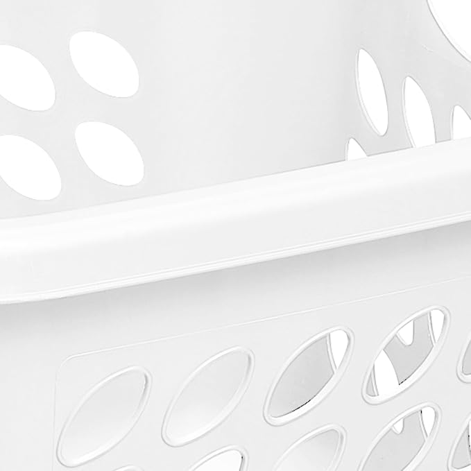 1.5 Storage Bushel Square Laundry Basket Plastic, Laundry Hamper White