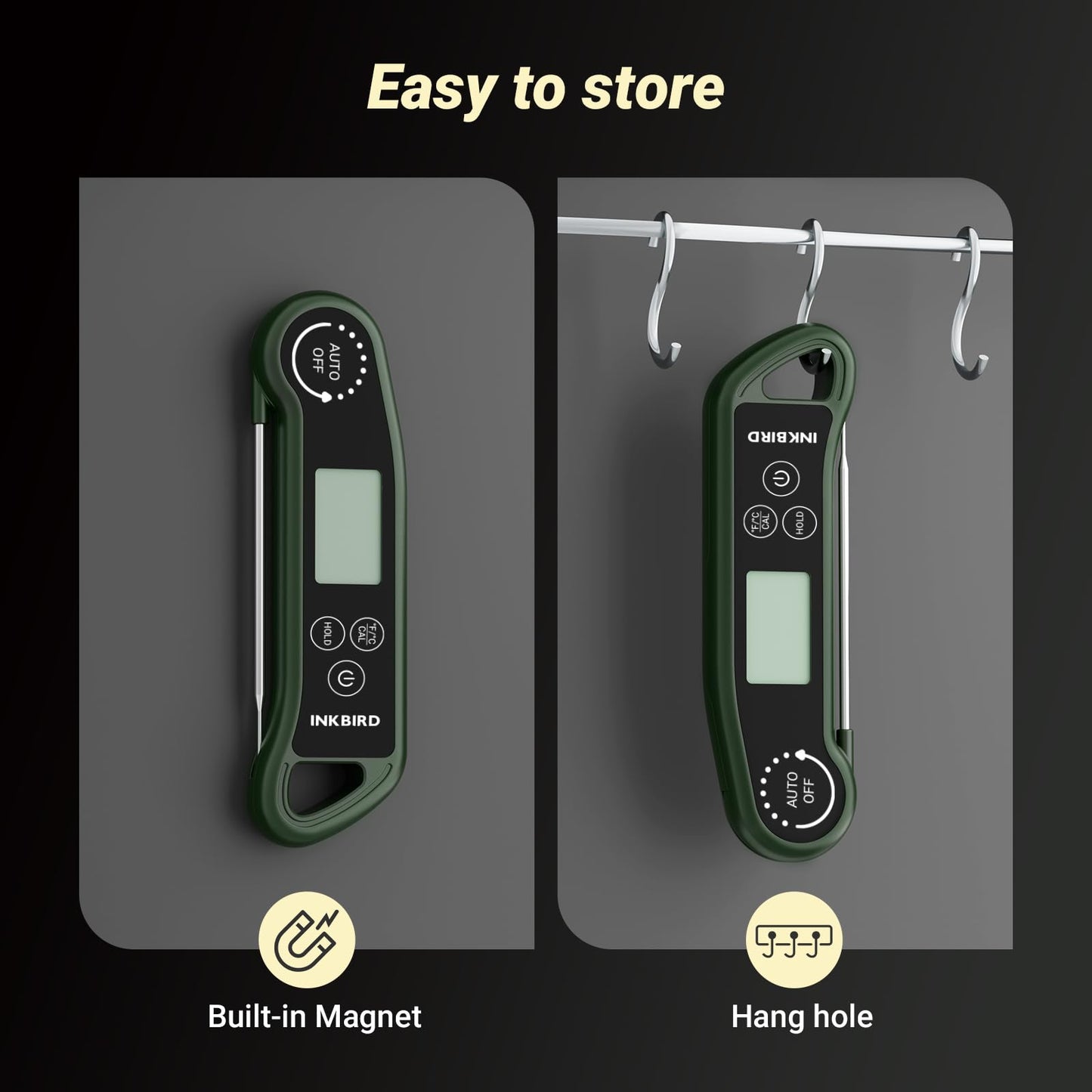 INKBIRD 0.5S Waterproof Instant Read Meat Food Thermometer for Cooking