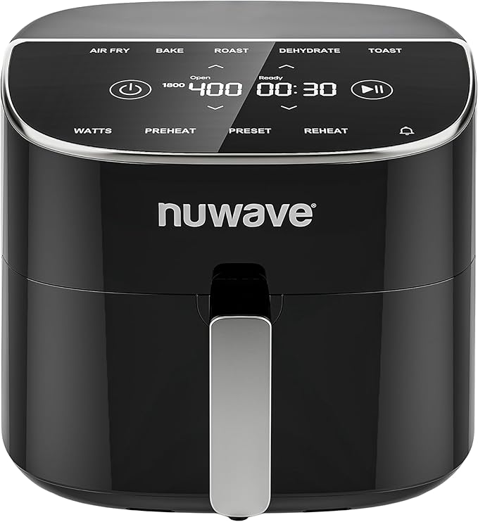 Nuwave Brio Plus 8 Qt Air Fryer, PFAS Free, New & Improved, 50-400°F in 5°F