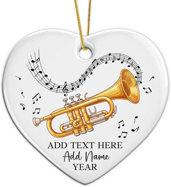 Customized Tuba Instrument Christmas Ceramic Ornament 2026, Tuba Player Christmas Tree Ornaments, Personalized Tubaist Xmas Ornament with Text Name & Year, Gifts for Men Women Music Lovers