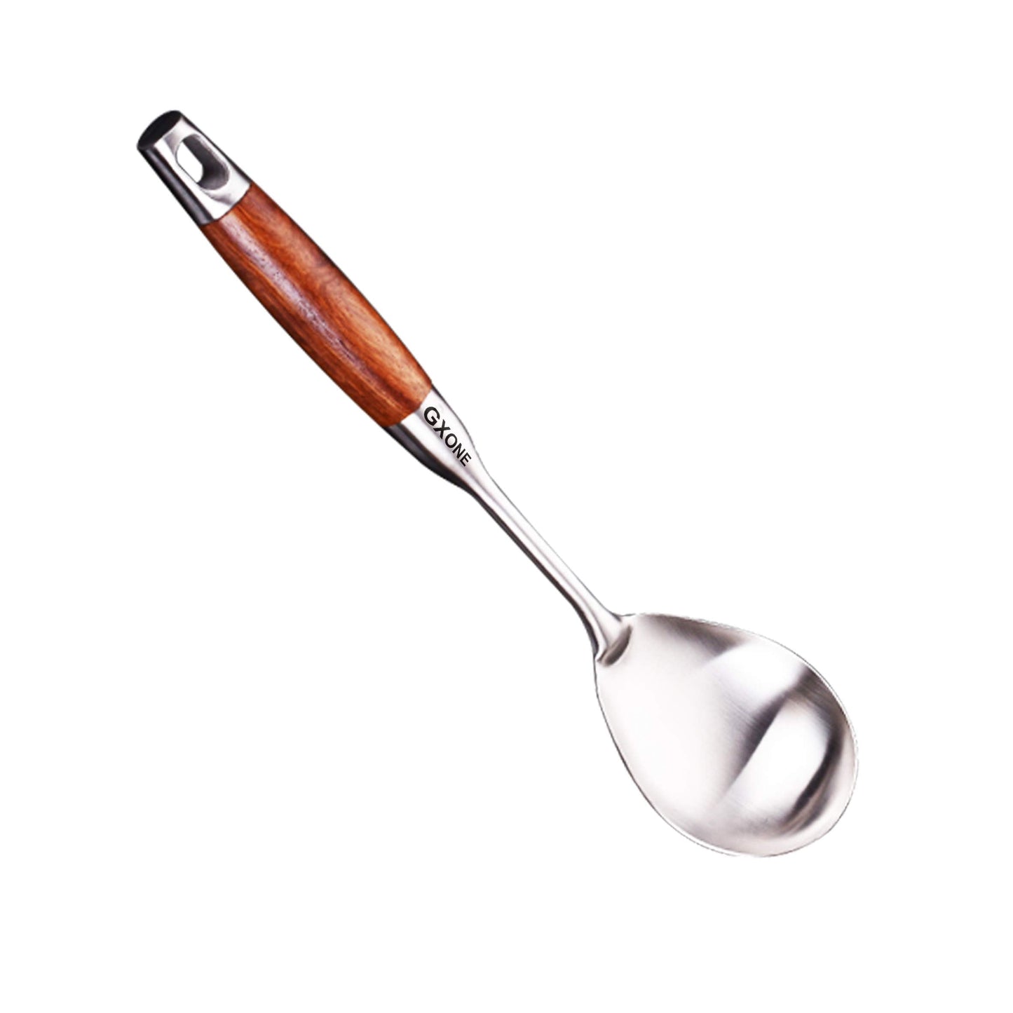 Spaghetti Spoon,304 Stainless Steel Pasta Spoon,Wooden Handle,14.2Inch