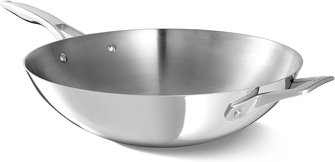 Calphalon Premier Polished 5-Ply Stainless Steel Cookware w/Turbo Heat Tech 10" Fry Pan, Induction, Oven Safe 500F, PFOA Free, Polished Stainless Silver