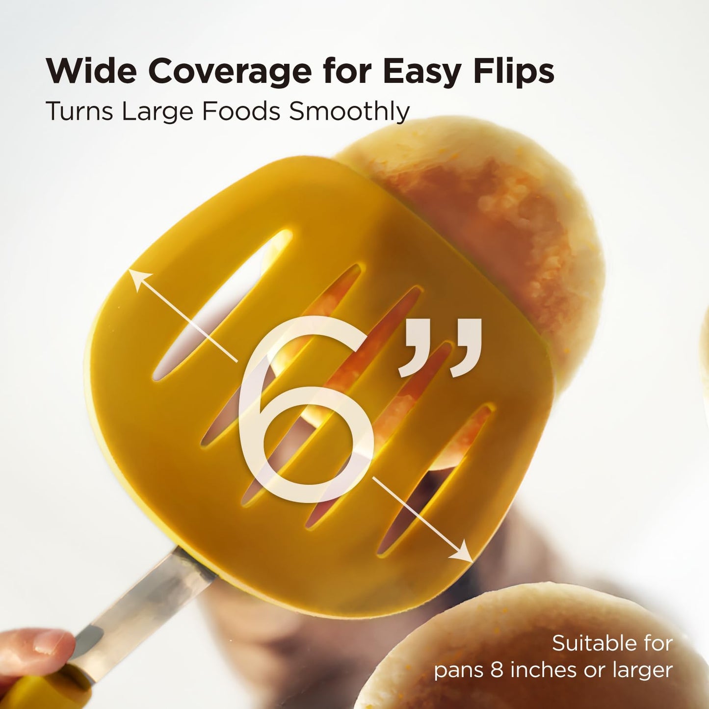 Kitchen Mama WaltzGrip Platinum Silicone Pancake Spatula Turner, Yellow
