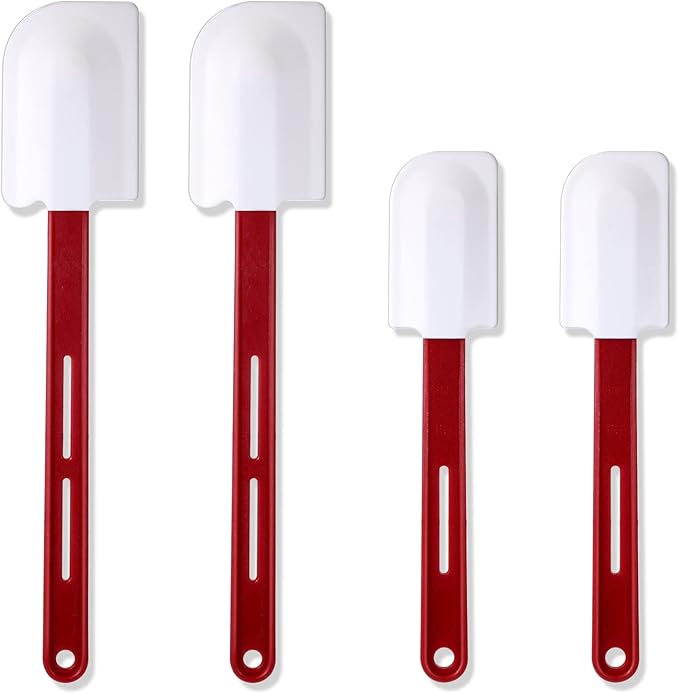 Norme 4 Pcs Rubber Spatulas Silicone Heat Resistant, 10 Inch