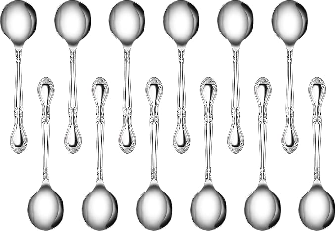 New Star Foodservice Rose Pattern Stainless Steel Oyster Fork, 5.8-Inch, Set of 12, Commercial Grade