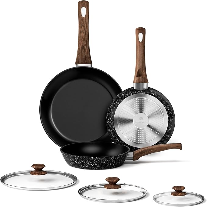 Innerwell Nonstick Ceramic Frying Pans Skillets Set 8"+9.5"+11"