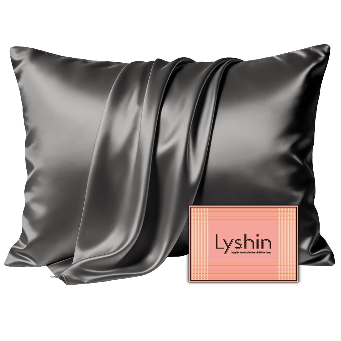LYSHIN Silk Pillow Cases Standard Size with Hidden Zipper, Leopard