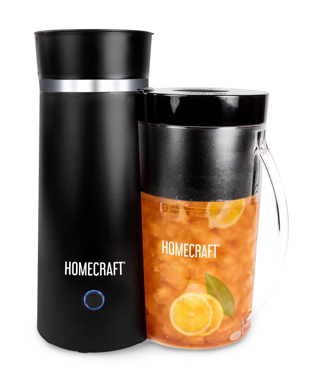 HomeCraft 3-Quart White Stainless Steel Café' Iced Tea And Iced Coffee Brewing System, 12 Cups, Strength Selector & Infuser Chamber, Perfect For Lattes, Lemonade, Flavored Water, Large Pitcher
