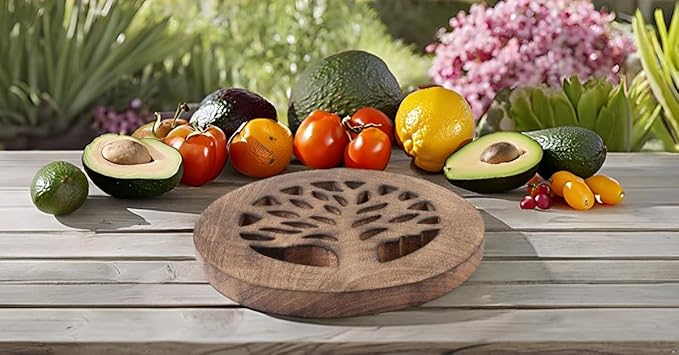 Handmade Wooden Trivet Hot Pad for Hot Dishes & Pots Heat Resistant 8 in