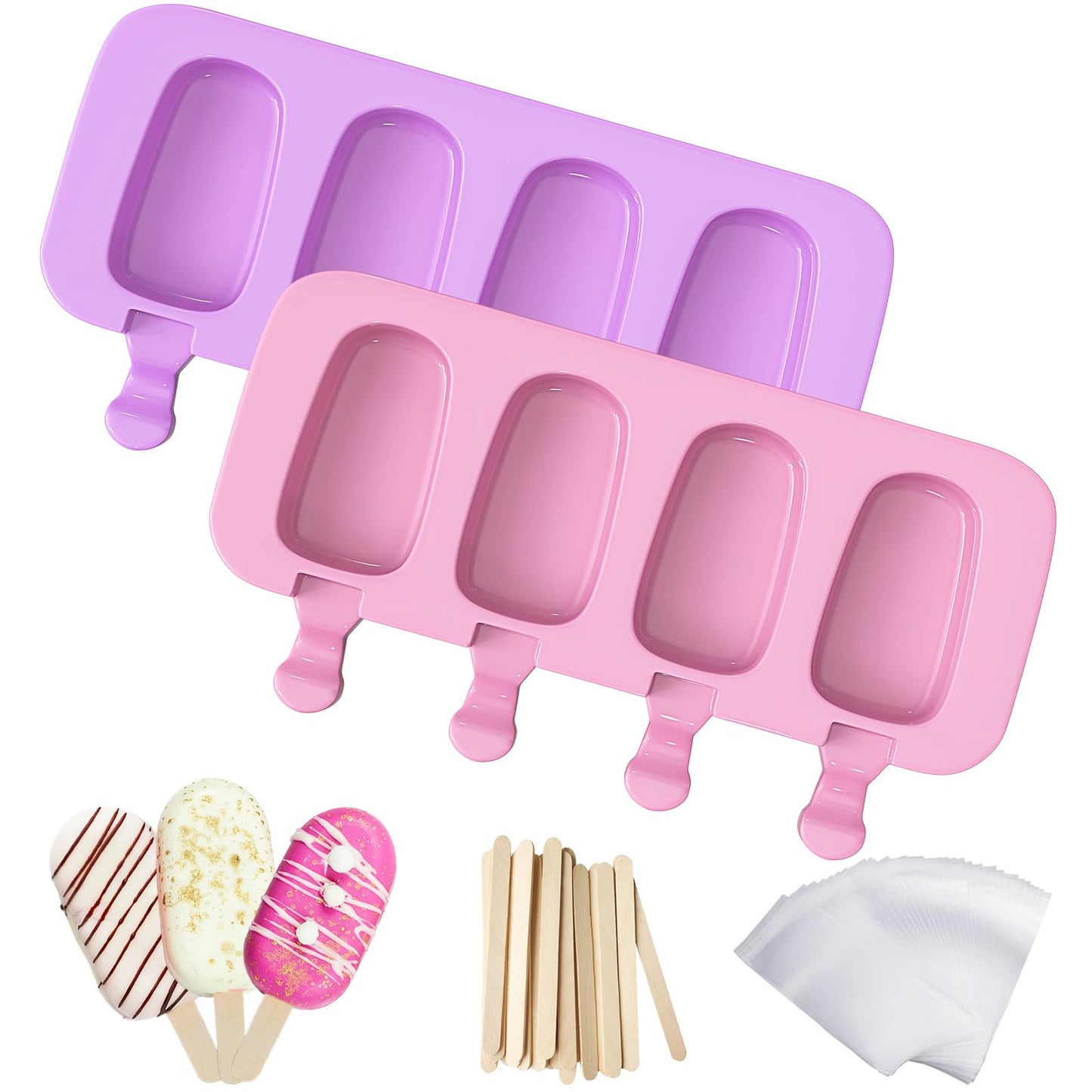 Popsicles Molds, Ozera 2 Pack Homemade Cake Pop Molds Cakesicle Maker Set