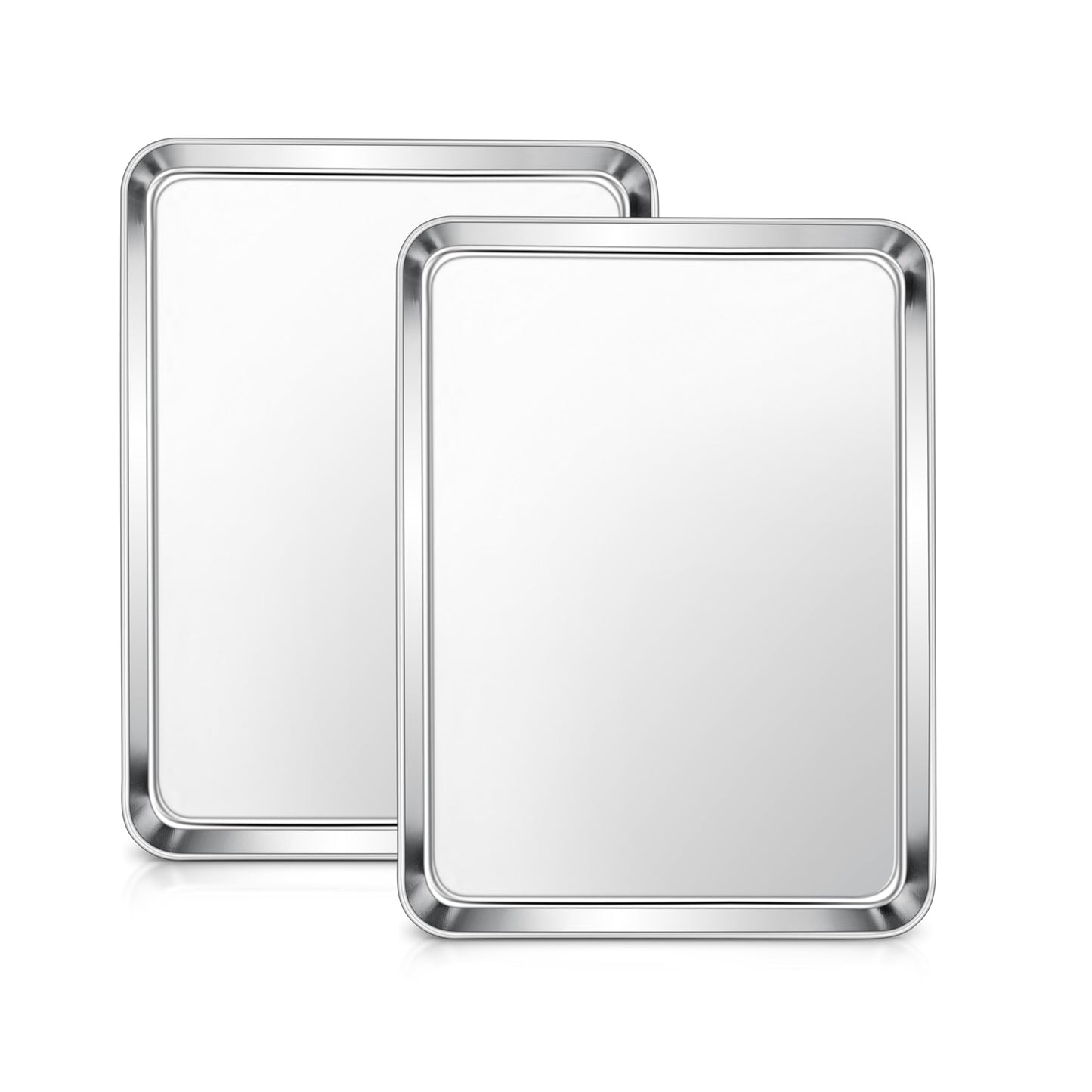 E-far Small Baking Sheet, 10.5”x8.3” Stainless Steel Toaster Oven Tray
