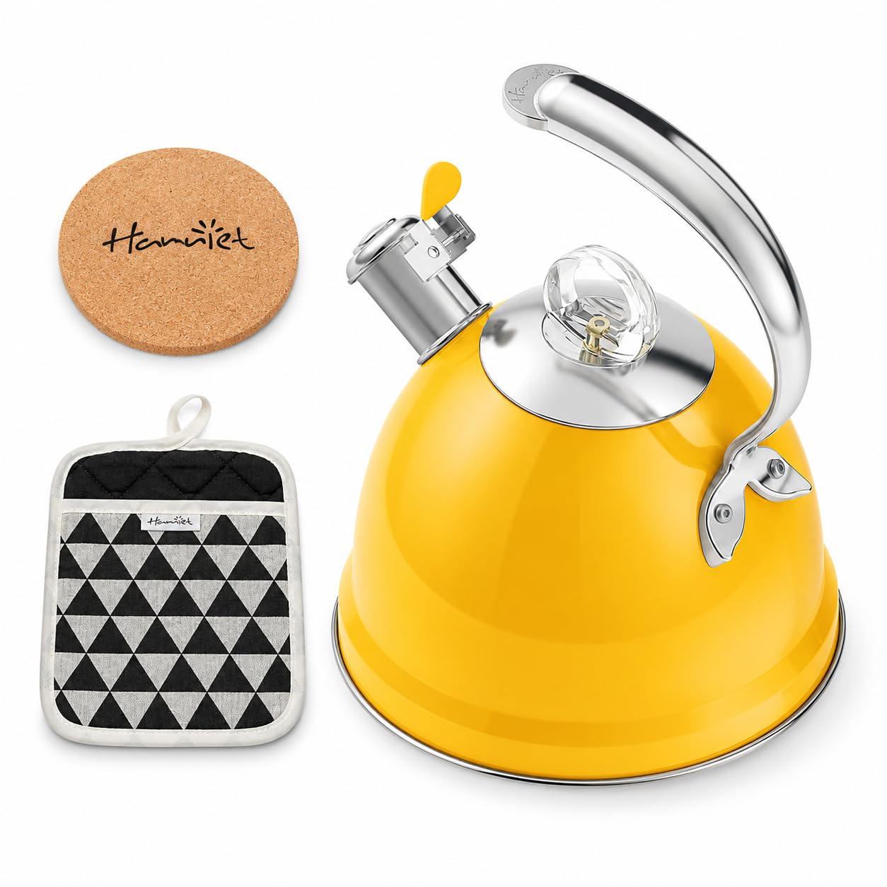 Harriet Whistling Tea Kettle for Stove Top, 2.5 QT Food-Grade Steel Teapot