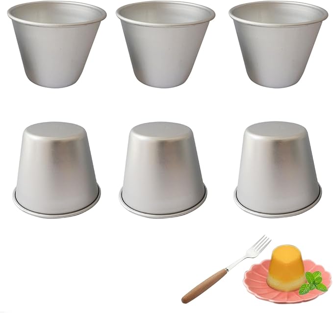 Proshopping 6 Packs Popover Pan, Aluminium Pudding Cup, Large Muffin Mold